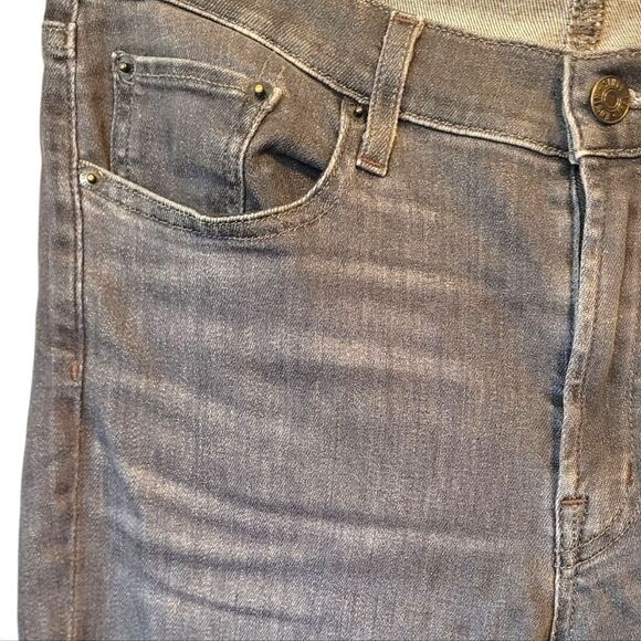 Edwin Anthropologie Women's Charcoal Grey Straight Leg Raw Hem Jeans Size 29 - Picture 5 of 6